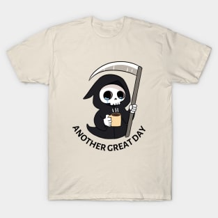 Funny grim reaper drinking coffee T-Shirt